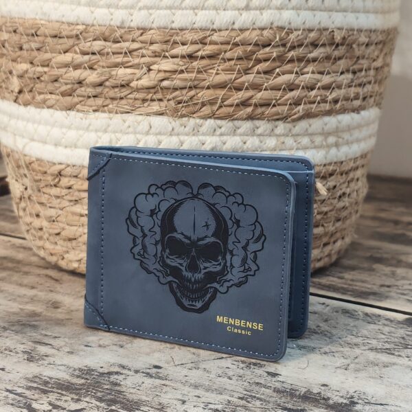 Portefeuille Tête de Mort en cuir PU gravé laser - DECOMOVE