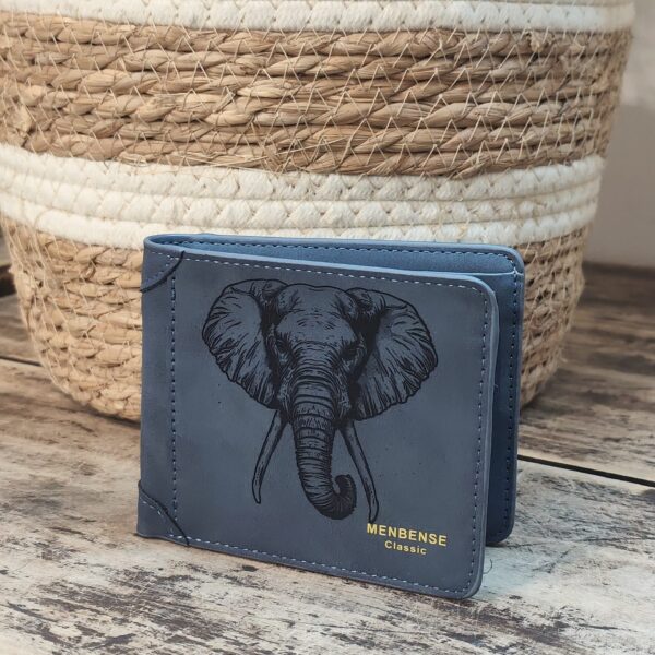 Portefeuille Tête d'éléphant en cuir PU gravé laser - DECOMOVE