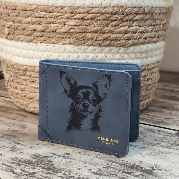 Portefeuille Chihuahua en cuir PU gravé laser - DECOMOVE