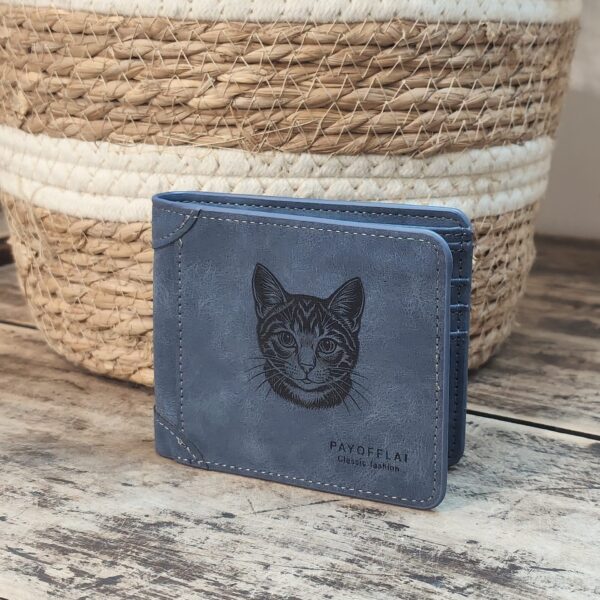 Portefeuille Chat en cuir PU gravé laser - DECOMOVE