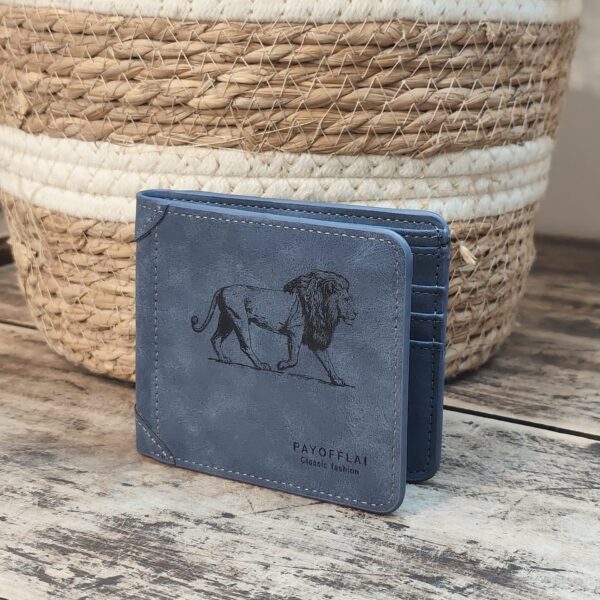 Portefeuille Lion en cuir PU gravé laser - DECOMOVE