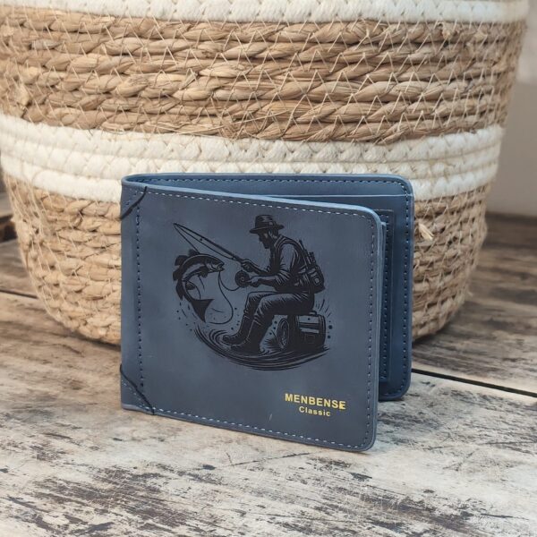 Portefeuille Pécheur 1 en cuir PU gravé laser - DECOMOVE