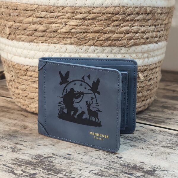 Portefeuille Chasseur 2 en cuir PU gravé laser - DECOMOVE