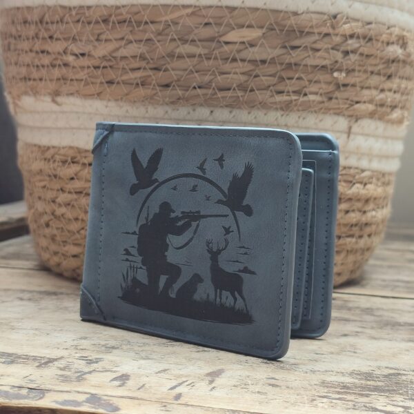 Portefeuille Chasseur 2 en cuir PU gravé laser - DECOMOVE