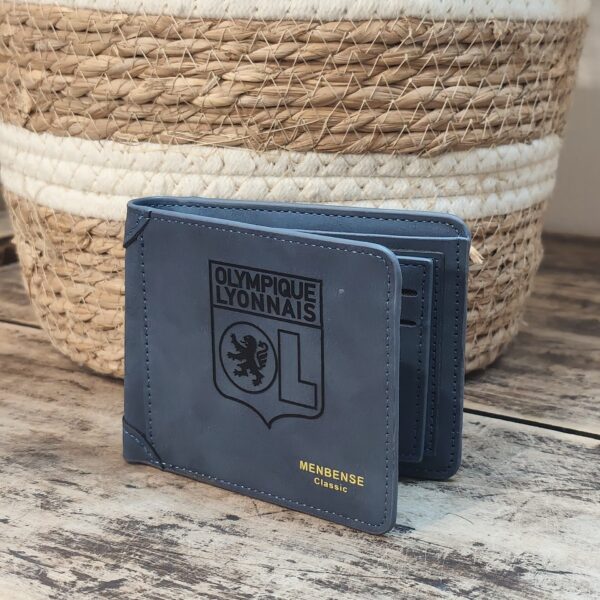 Portefeuille Olympique Lyonnais ( OL ) en cuir PU gravé laser - DECOMOVE