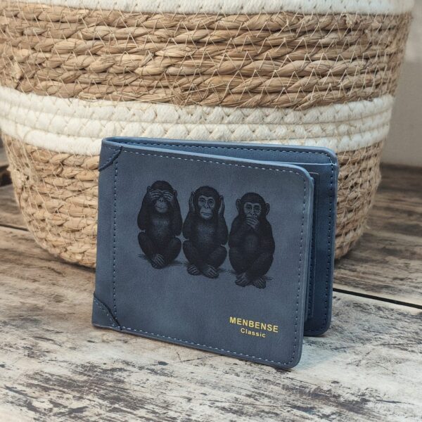 Portefeuille 3 Singes en cuir PU gravé laser - DECOMOVE