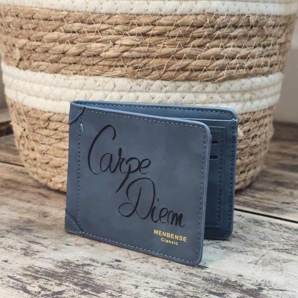 Portefeuille Carpe Diem en cuir PU gravé laser - DECOMOVE