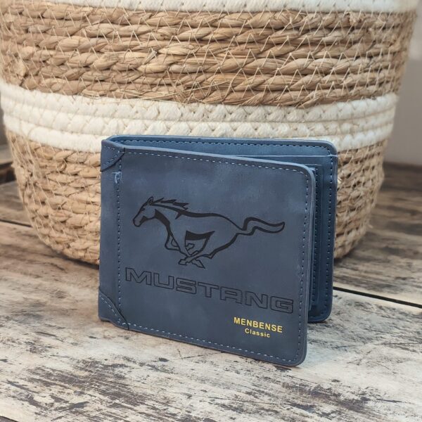 Portefeuille MUSTANG en cuir PU gravé laser - DECOMOVE