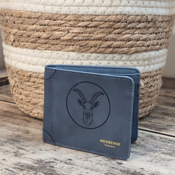 Portefeuille Signe Capricorne en cuir PU gravé laser - DECOMOVE