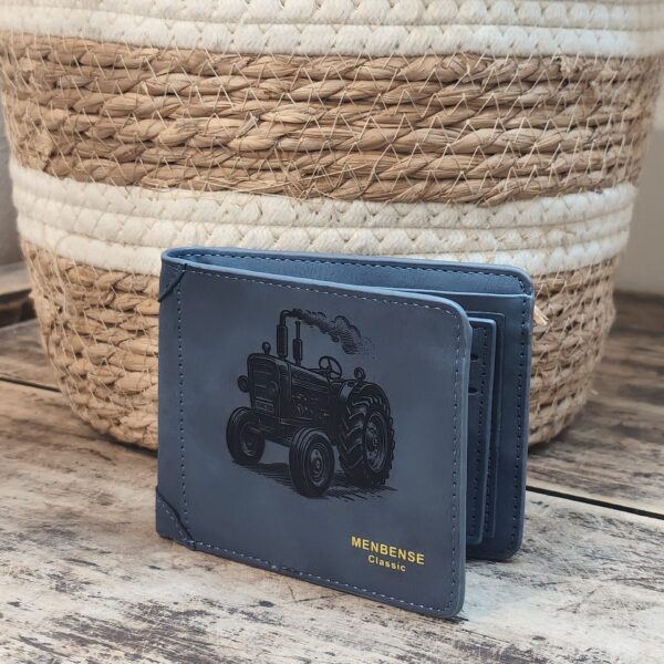 Portefeuille Tracteur 3 en cuir PU gravé laser - DECOMOVE