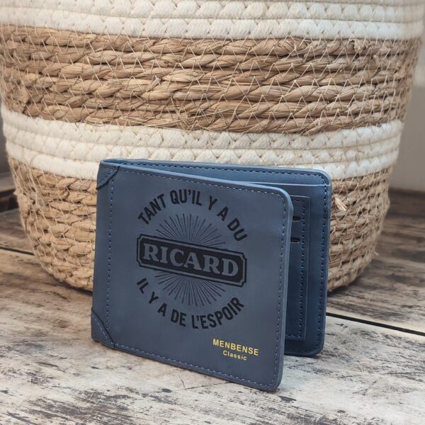 Portefeuille RICARD éspoir humour en cuir PU gravé laser - DECOMOVE