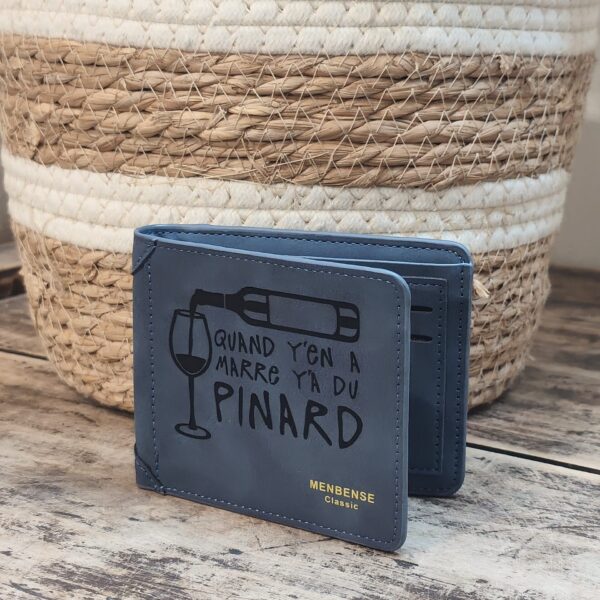 Portefeuille Pinard humour en cuir PU gravé laser - DECOMOVE