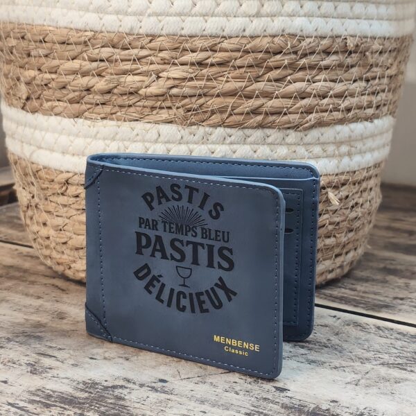 Portefeuille Pastis humour en cuir PU gravé laser - DECOMOVE