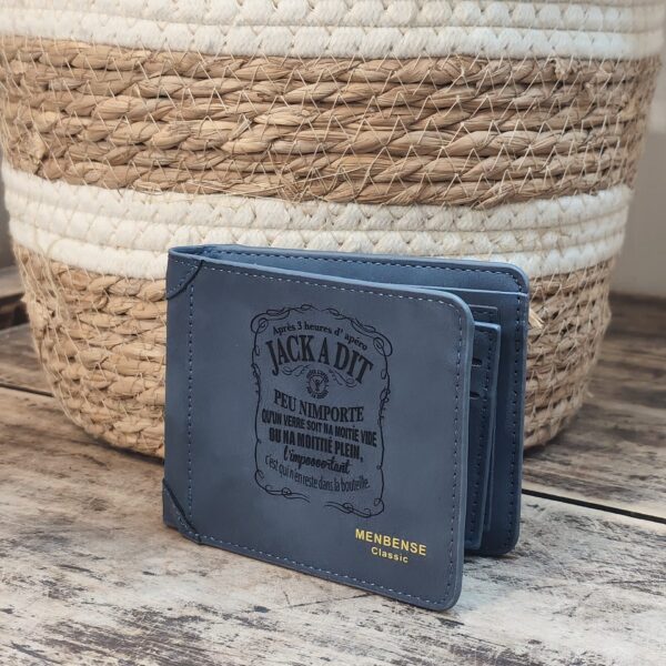 Portefeuille Jack Daniel's humour en cuir PU gravé laser - DECOMOVE