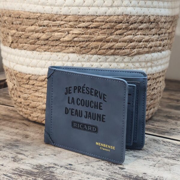 Portefeuille Ricard eau jaune humour en cuir PU gravé laser - DECOMOVE