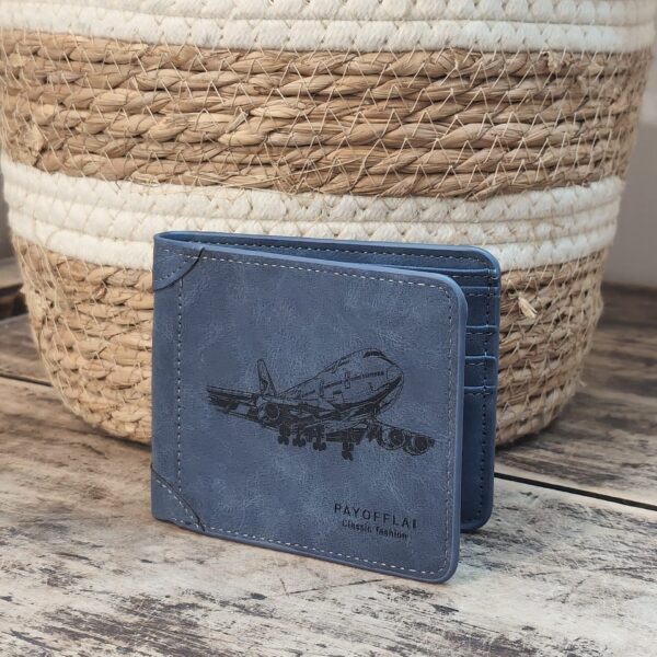 Portefeuille Avion 1 en cuir PU gravé laser - DECOMOVE