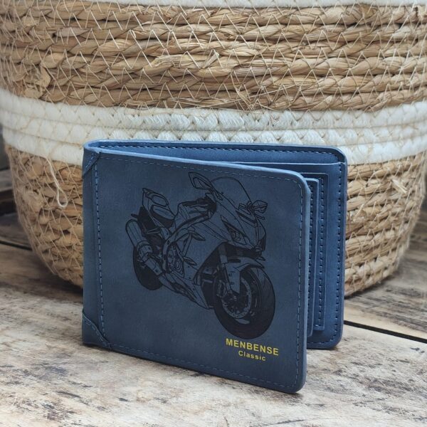 Portefeuille Moto 1 en cuir PU gravé laser - DECOMOVE