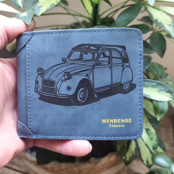 Portefeuille 2 cv en cuir PU gravé laser - DECOMOVE