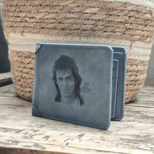 Portefeuille Claude François en cuir PU gravé laser - DECOMOVE
