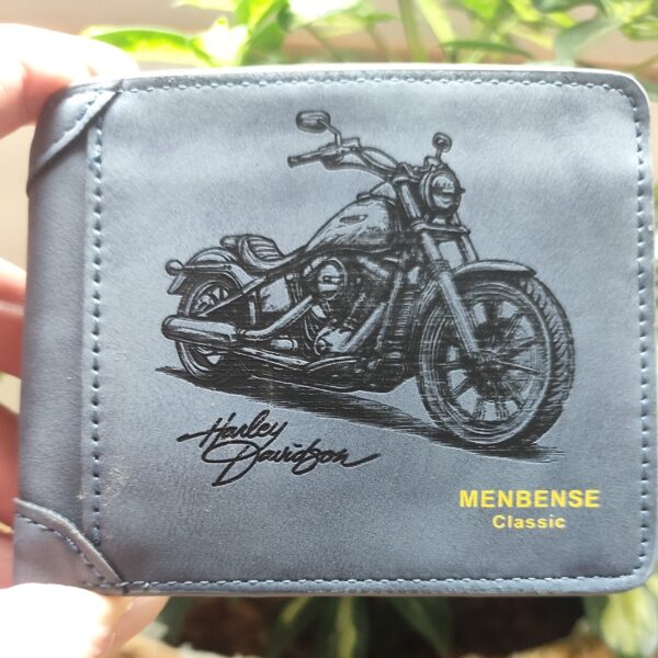 Portefeuille Moto Harley en cuir PU gravé laser - DECOMOVE